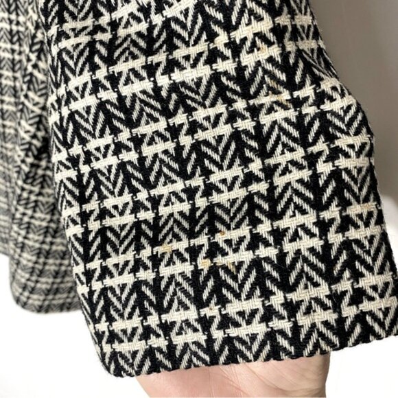 Vintage Sterling Stall Sport Black White Plaid Virgin Wool Oversized Blazer M - Picture 7 of 16